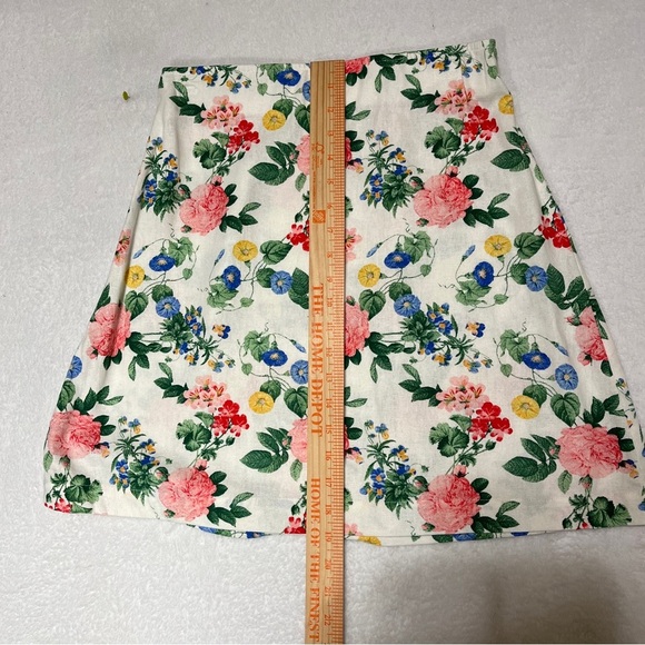 OLD Navy Womens Skirt Floral Linen Blend A-Line Mini Cream Multicolor Size Med. - Picture 8 of 8